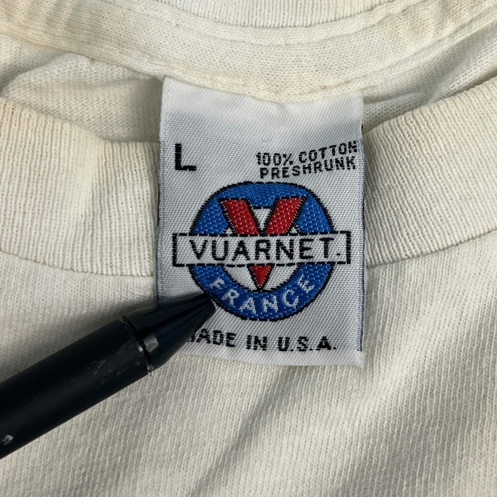 Vintage 1989 Vuarnet France Shirt Mens Large White Logo Graphic Tee Made USA - Picture 7 of 12
